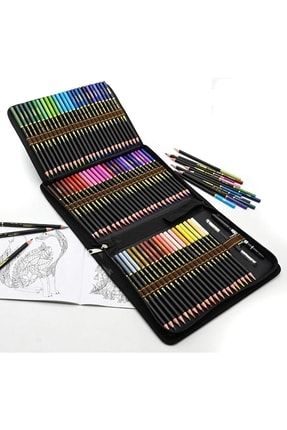 Renkli kalem seti, 72 kurşun kalem, profesyonel boya kalemi, boyama kitabı, yetişkin , çocukl
