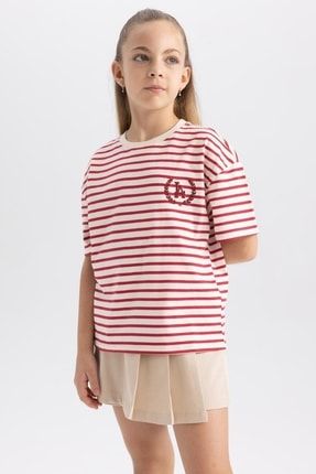 Kız Çocuk Oversize Fit Kısa Kollu Tişört