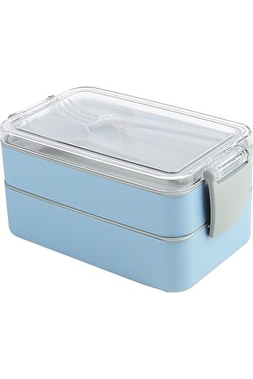 Fely Beslenme Kabı Seti & Saklama Kabı & Lunch Box- Titiz 2 Katlı (kaşık Çatallı)