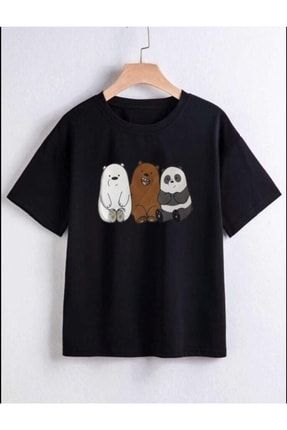 Pandalar Baskılı Kız/erkek Çocuk Tişört