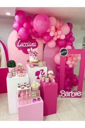 BARBİE DOĞUM GÜNÜ BALON KONSEPT BARBİE BALON ZİNCİRİ FUŞYA PEMBE BALON BARBİE