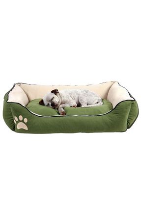 Lucy Yeşil & Ekru Yüksek Kaliteli Köpek Yatağı