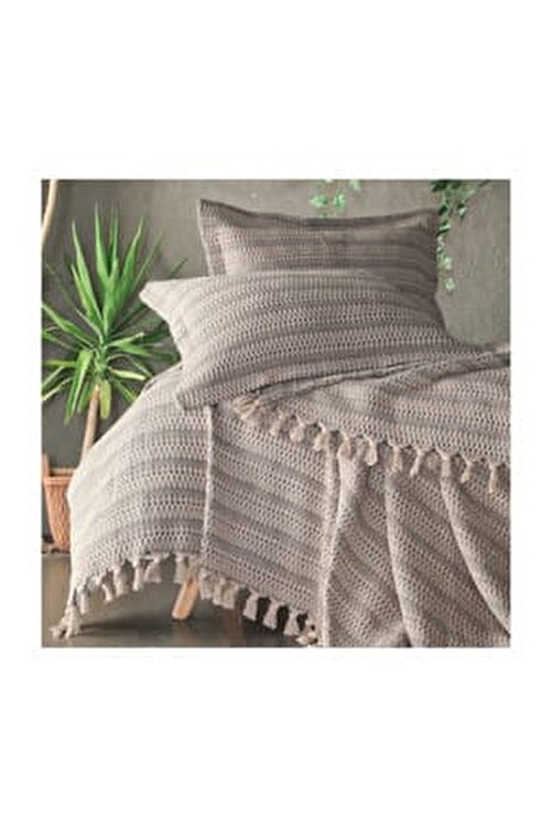 mudo concept gala yatak ortusu seti bej fiyati yorumlari trendyol