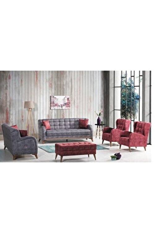 Caddeyildiz Melton Gri Oturma Grubu Metal Kasa Fiyati Yorumlari Trendyol