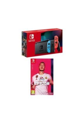 Switch Konsol Neon Red Blue + Fifa 20 Legacy Edition Nintendo Switch Oyun
