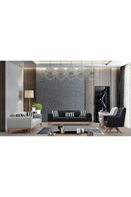 Evinta Mobilya Keten Omega Koltuk Takimi Gri 3 3 1 Fiyati Yorumlari Trendyol