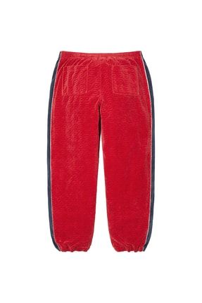 Red nike velour hotsell tracksuit