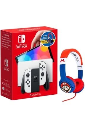 Switch Konsol OLED Model White ve Super Mario Kulaklık Bundle Paket (distribütör Garantili)