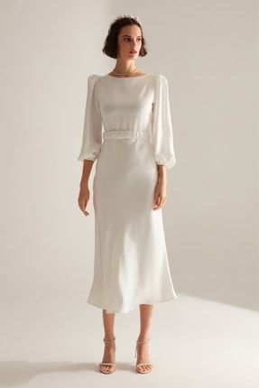 Heleny Özel Tasarım Beyaz Nişan Elbisesi 5197