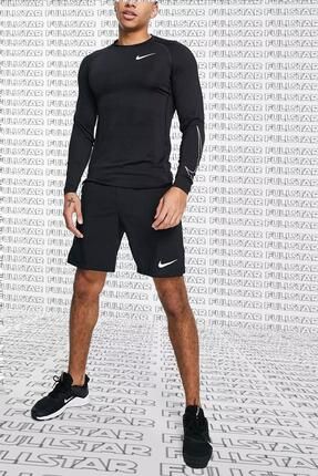 Nike Pro Dri Fit Men's Tight Fit Top Slim Fit Uzun Kollu Siyah