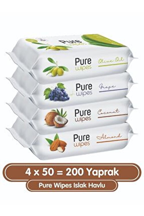 Pure Wipes Islak Havlu 4x50 (200 Yaprak) P3000011