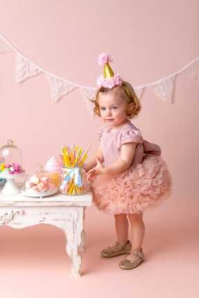 Kız Bebek Pudra Tütülü Elbise Queen New Candy