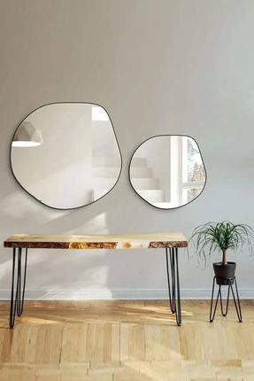 Wavy Ayna, Modern Dekoratif 2'li Duvar Aynası