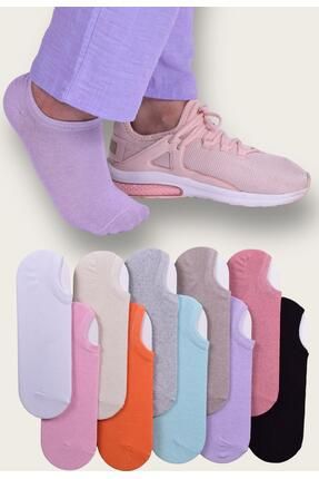 10'LU Paket Çok Renkli Kadın Sneakers Çorap