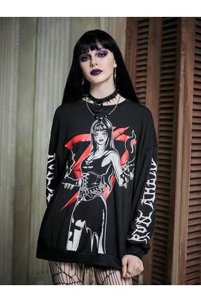 Adrift ROMWE PUNK Figure Letter Graphic Drop Shoulder Sweatshirt Fiyat Yorumlar Trendyol