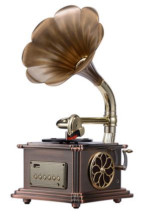 Gr-26 Nostaljik Gramofon 33/45 Devir Pikap Plak Çalar Bluetooth Usb 2x8w 10w