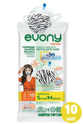 Evony Trendy Zebra Desenli Elastik Kulaklikli Small Medium Cerrahi Maske 10 Lu 1 Pk 10 Adet Fiyati Yorumlari Trendyol