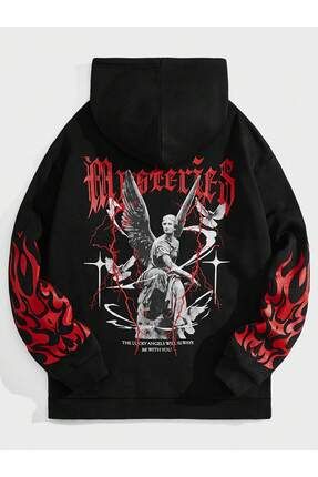 Adrift Kap onlu Sweatshirt ROMWE Street Life Guys Slogan Figure Graphic Fiyat Yorumlar Trendyol