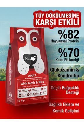 15kg Kuzulu Yetişkin Köpek Maması Orta Büyük Irk Premium