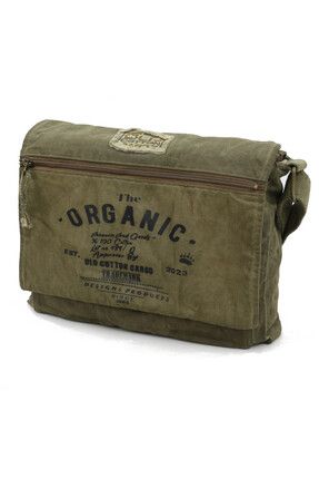 Old Cotton Salaş Kanvas Omuz Postacı Yeşil Laptop Okul Seyahat Günlük Vintage Pamuk Kumaş Çanta