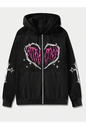 Adrift Fermuarl Sweatshirt ROMWE Street Life Guys Star Letter Graphic Fiyat Yorumlar Trendyol