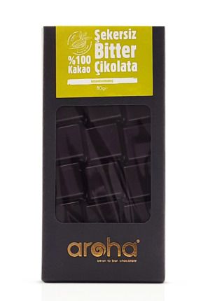 Şekersiz, Glutensiz, Vegan Bitter Diyet Çikolata - %100 Kakao