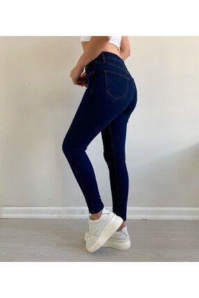JILLY Ema Siyah Kad n Power Likra Skinny Jean Dar Paca Kot Pantolon