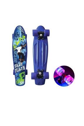 Tek Ebat Kaykay T-139. 4 Tekerlik Işıklı Kaykay Skateboard Mavi