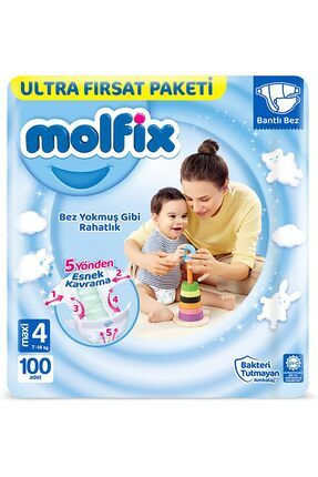 Molfix Maxi 4 Beden Aylık Bebek Bezi (1 x 100 Adet)