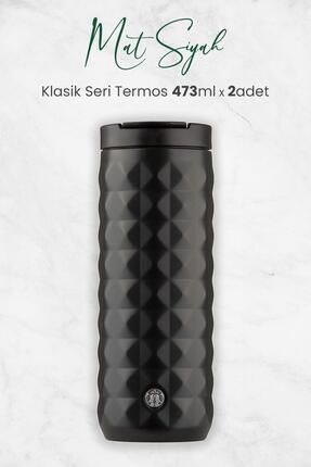 Mat Siyah Klasik Seri Termos 473 ml x 2 Adet dvc-5015606