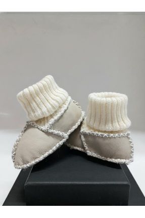 Bebek Unisex Organik Kuzu Derisi İlk Adım Ayakkabısı Panduf Patik - NG3001
