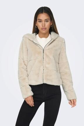 Only chris fur hooded jacket store
