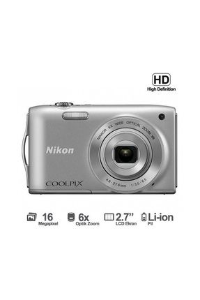 Nikon Coolpix S1-3200 16 MP 6x Optik Zoom 2,7" LCD HD Vİdeo Dijital Fotoğraf Makinesi