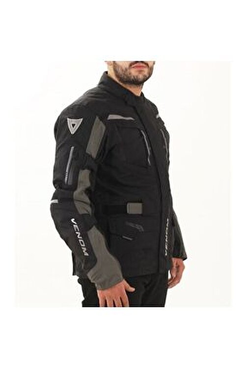 MOTOSİKLET CEKET DAKAR SİYAH-GRİ VENOM MOTOSİKLET CEKET DAKAR