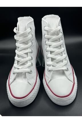 Unisex Beyaz Bilekli Uzun Boğazlı Spor Ayakkabı - Sneaker