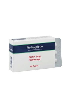 Medohbiotin 5 Mg 60 Tablet (Saç, Cilt ve Tırnak Güçlendirici Vitamin) Biotin Gıda Takviyesi