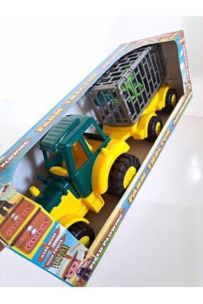 Erkek Çocuk Oyuncak Arabalar dinazor kafesli dinazor taşıyan traktör 36x16cm kafes açılıyor