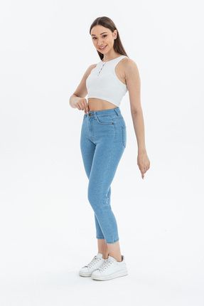 Nora Açık Mavi Yüksek Bel Slim/mom Jeans Pantolon