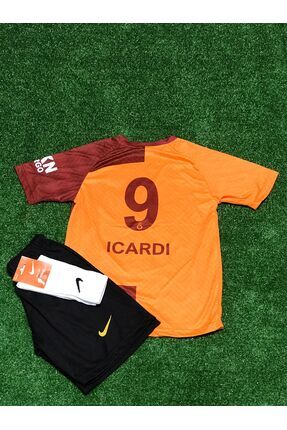 Sarı Kırmızı 2023/24 Yeni Sezon Mauro Icardi Iç Saha Forması Şort Çorap 3'lü Set HARY7122