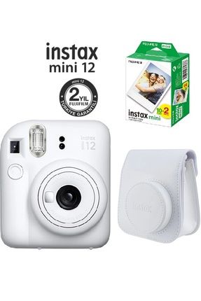Instax Mini 12 Beyaz Fotoğraf Makinesi 20'li Film Ve Çantalı Seti 99