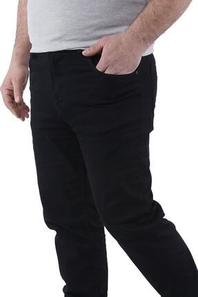 Big Jeans Siyah Klasik Fit Büyük Beden Yüksek Bel Boru Paça Erkek Kot Pantolon