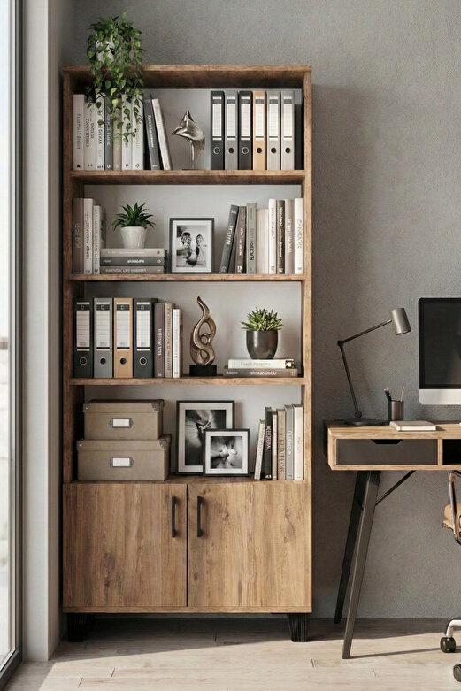 Çok Amaçlı Kitaplık Suntalam Kahverengi 75x190