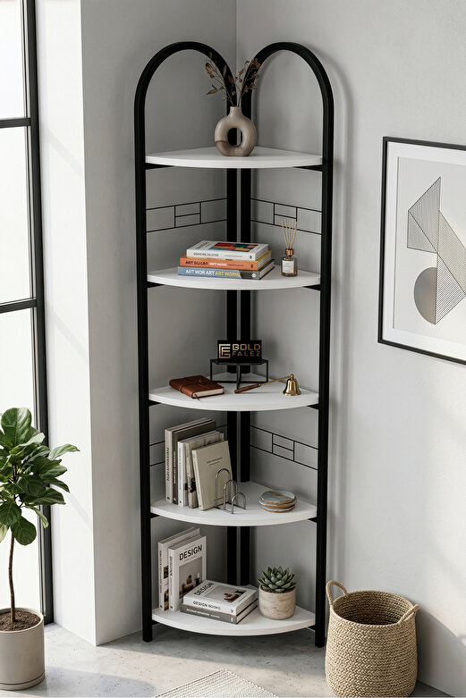 Metal Çiçeklik Kitaplık Beyaz 151 cm