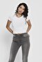 Women's White Short Sleeve Ruffle Crop T-Shirt 15201206 ONLEMMA