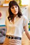 Women's Stone Batwing Viscose Shirt GML-19000612 - 4