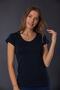 Women's Navy Blue Cotton Lycra V-Neck Short Sleeve Undershirt
