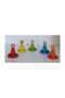 Waldorf Montessori Natural Wooden Ring Painted Set of 10 - 4