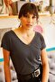 Women's Black Front Back V Oblique T-shirt TSH-19000282