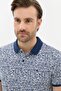 Navy Blue Slim Fit Polo Neck T-Shirt - 2