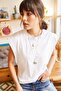 Women's White Underarm Piece Bat T-shirt TSH-19000330